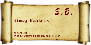 Simay Beatrix névjegykártya